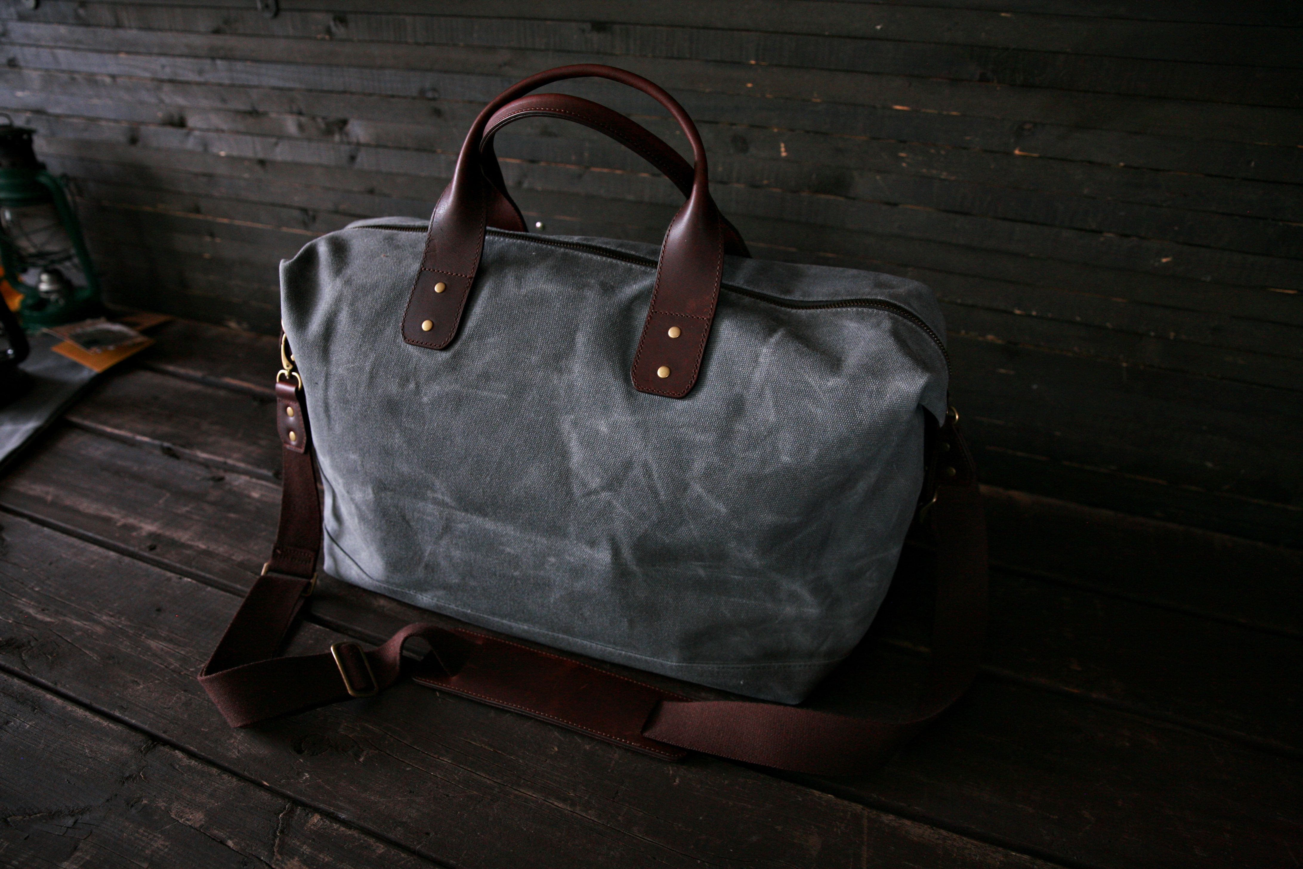 Waxed Canvas Tote Bag, Leather and Waxed Canvas Purse